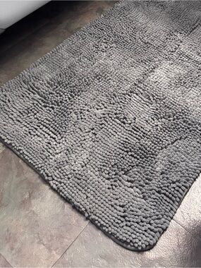 Plush Chenille Bath Mat - Gray